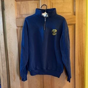 Jerzees Seal Team Tgree Navy Blue Half-Zip Sweatshirt
